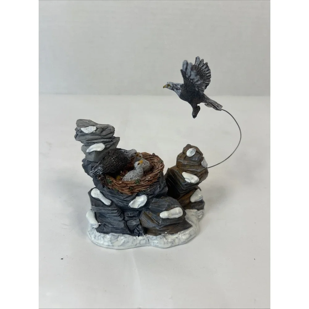 Lemax Christmas Village Town Eagles Feeding 33401 Bald Eagle Nest Wildlife Scene
